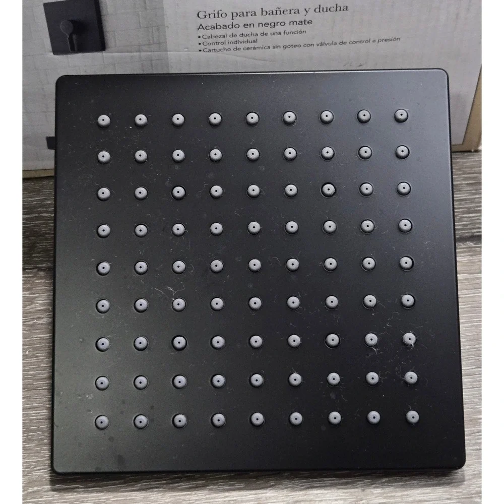 Allen + Roth Veda Matte Black Square Rain Shower Head Replacement Part #3782635